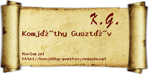 Komjáthy Gusztáv névjegykártya