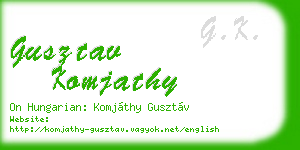 gusztav komjathy business card